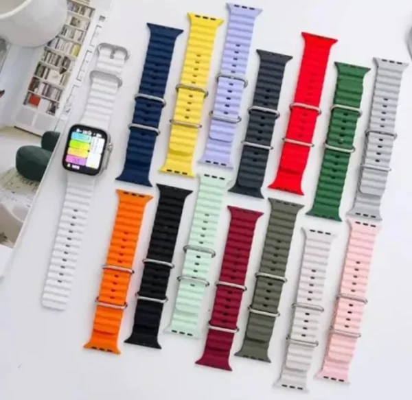 Branded Silicone Ocean Band Strap multicolour for Smart Watch Ultra 8 7 6 5 4 SE 45mm 49mm 44mm 42mm